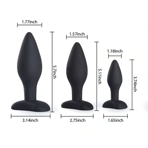 Silicone Backcourt Anal Plug G-Spot Backcourt Plug 3PCS