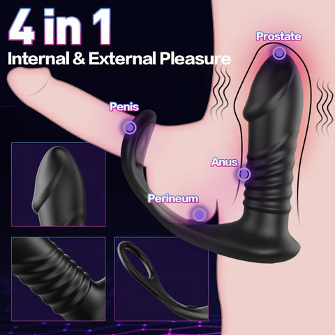 Single Ring Wireless Remote Prostate Vibratory Massager