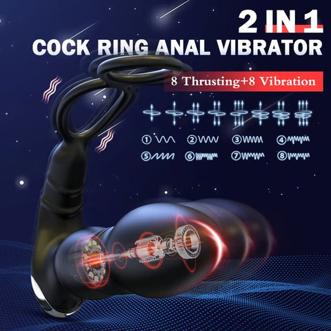 Remote controlled telescopic anal tamponade prostate massager