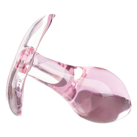 Pink Glass Anal Plug Back Court Bead 3PCS