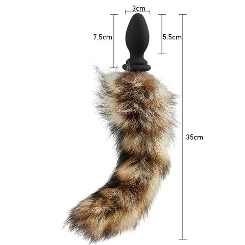 Raccoon Tail Remote Controlled Vibrating Anal Plug