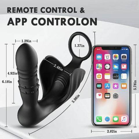 Wireless Remote Control App Rear Court G-Spot Telescopic Vibration Anal Plug