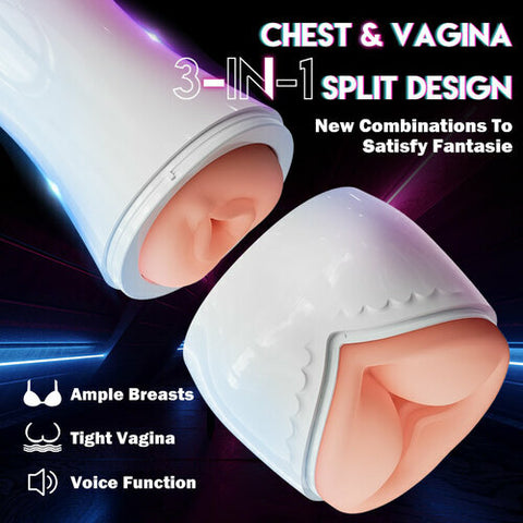 Two-In-One Fully Automatic Breast And Vaginal Masturbation Cup