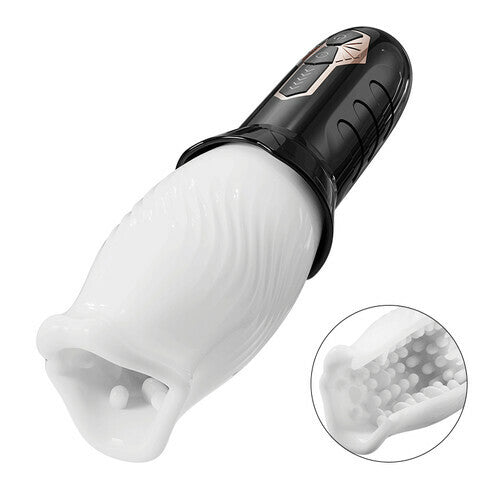 Vibrating Rotating Masturbation Cup With White Liner