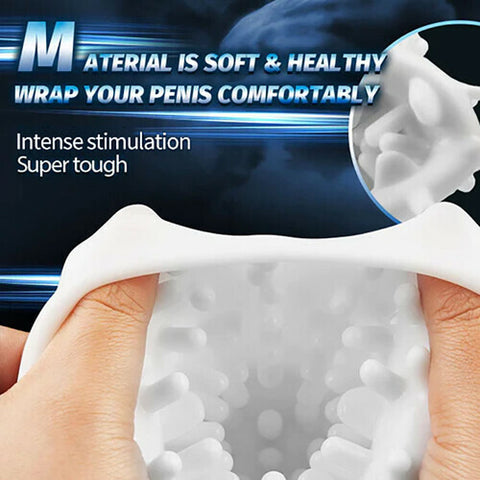 Vibrating Rotating Masturbation Cup With White Liner