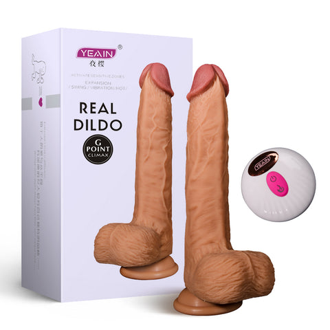 Telescopic Rocking Vibrating Heated Dildo