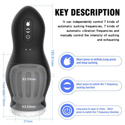 Sucking Vibrating Fully Waterproof Masturbation Device