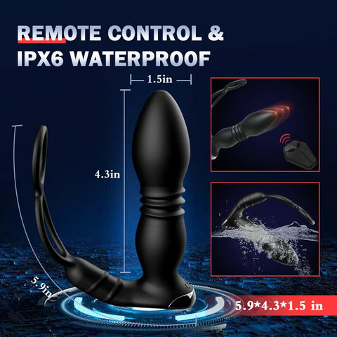 Remote controlled telescopic anal tamponade prostate massager