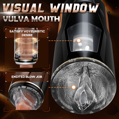 Vulva Mouth 5 Thrusting Rotating 2 in 1 Automatic Masturbation Cup