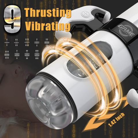 Gamepad 9 Thrusting & Vibrating 2 in 1 Handheld Masturbation Cup