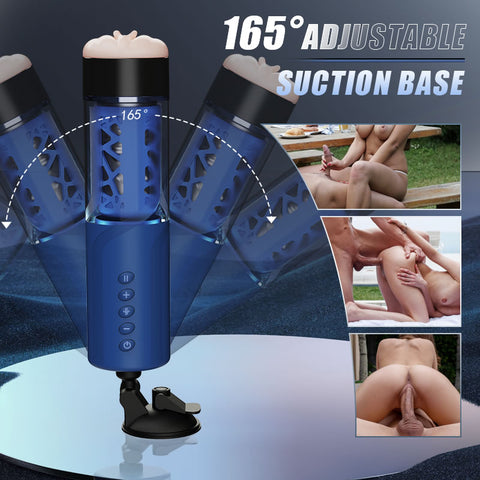 6 Bi-Directional Telescopic Rotation Masturbator with Suction Base