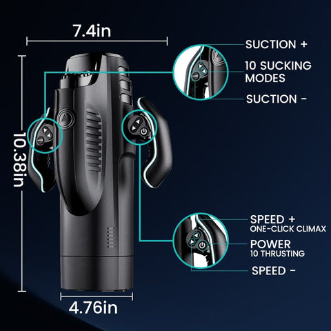 10 Vibrating & Sucking Heating Voice Handheld Masturbation Cup