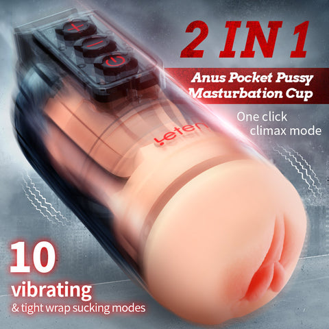 10 Vibrating Masturbation Cups and Pussy Pockets 2 in 1 APP Control