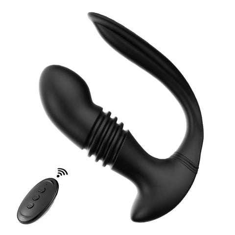 Retractable Double Vibrator Prostate Massager For Men