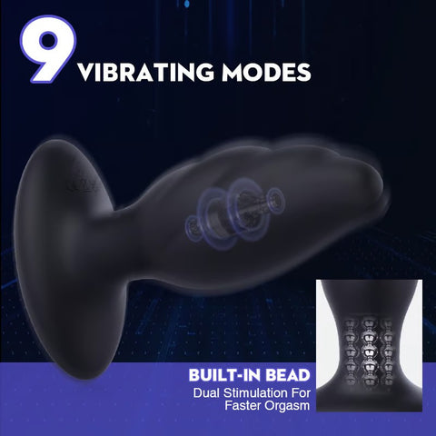 Rotating Bead Vibrating Remote Control Anal Plug