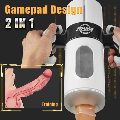 Gamepad 9 Thrusting & Vibrating 2 in 1 Handheld Masturbation Cup