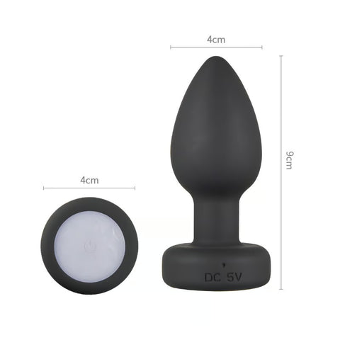 Wireless Remote Control Led Colorful Light Silicone Anal Plug