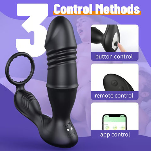 Retractable Remote Control App Anal Plug Prostate Massager