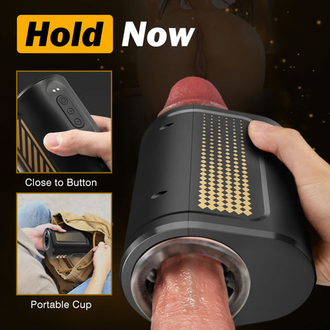 Open-ended Fully Waterproof 7 Thrusting Rotating Portable Masturbation Cup