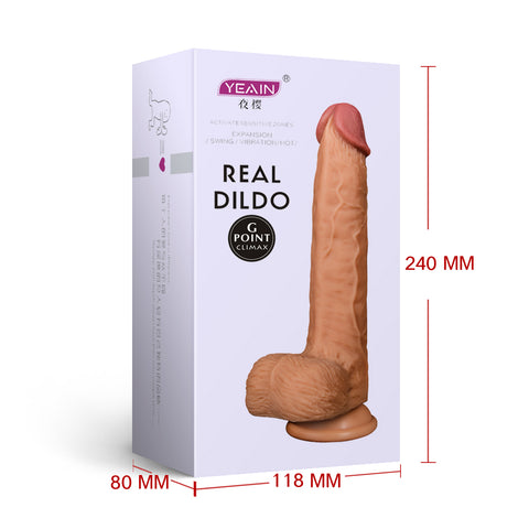 Telescopic Rocking Vibrating Heated Dildo