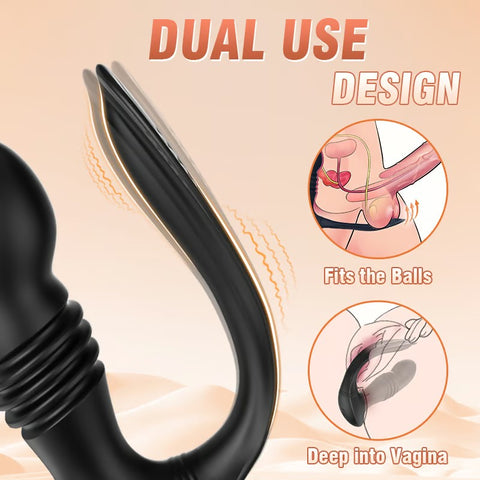 Retractable Double Vibrator Prostate Massager For Men