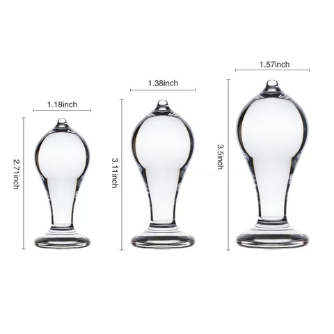 Solid Glass Anal Plug Anal Masturbation Device 3pcs