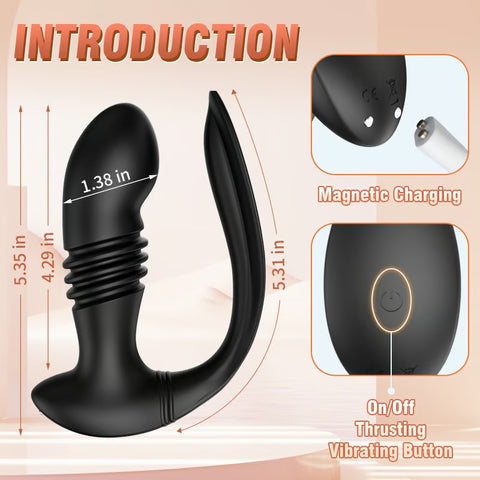 Retractable Double Vibrator Prostate Massager For Men