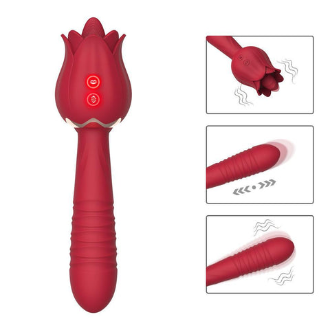 Rose Double Telescopic Vibrator