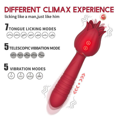 Rose Double Telescopic Vibrator