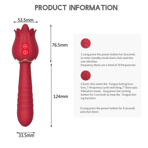 Rose Double Telescopic Vibrator