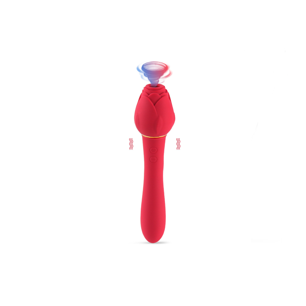 Handle Rose Vibration Liquid Silicone Massage Stick