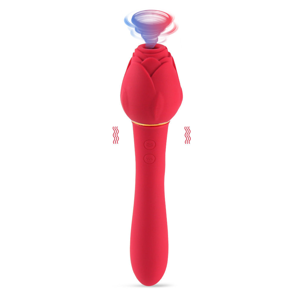 Handle Rose Vibration Liquid Silicone Massage Stick