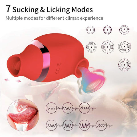 Double Sucking Remote Control Vibrator