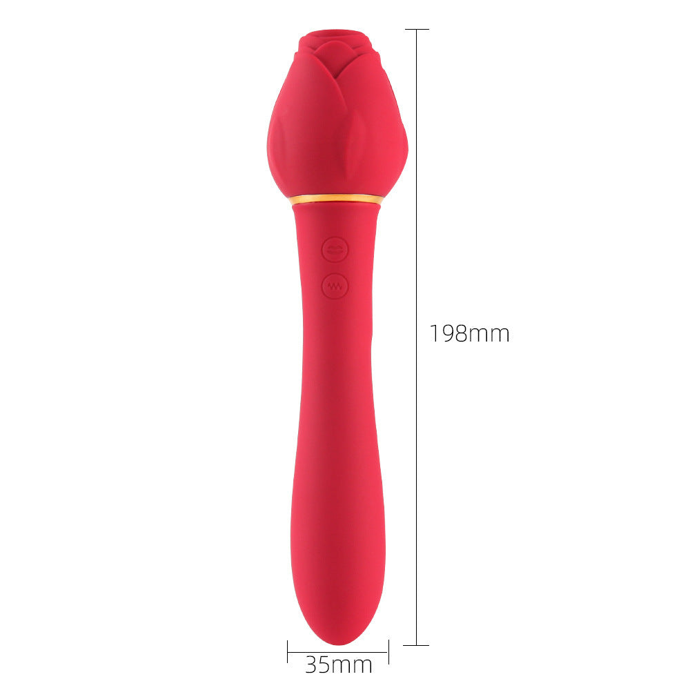 Handle Rose Vibration Liquid Silicone Massage Stick