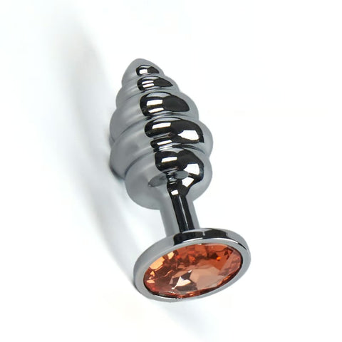 Threaded Medium Silver Butt Plug