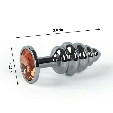 Threaded Medium Silver Butt Plug